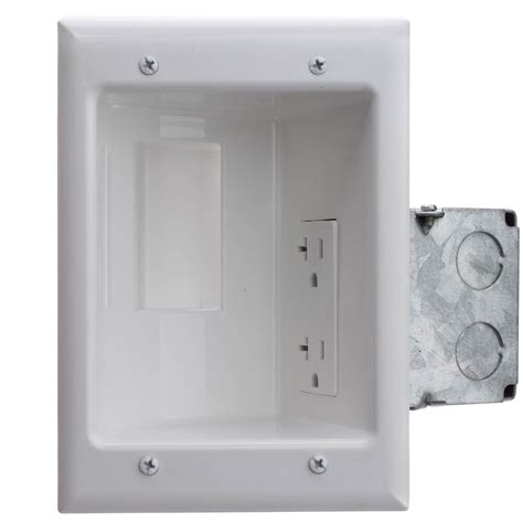 duplex outlet for metal box|recessed electrical outlet box.